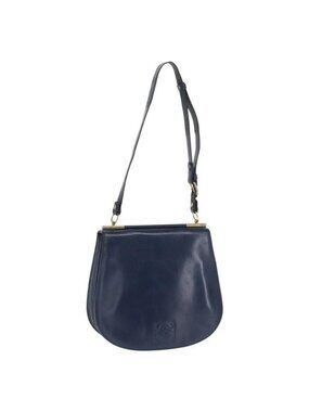 Authentic LOEWE Shoulder Bag Leather Blue